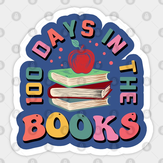 100 Days In the Books - Happy 100 Days Of School Sticker by Pop Cult Store